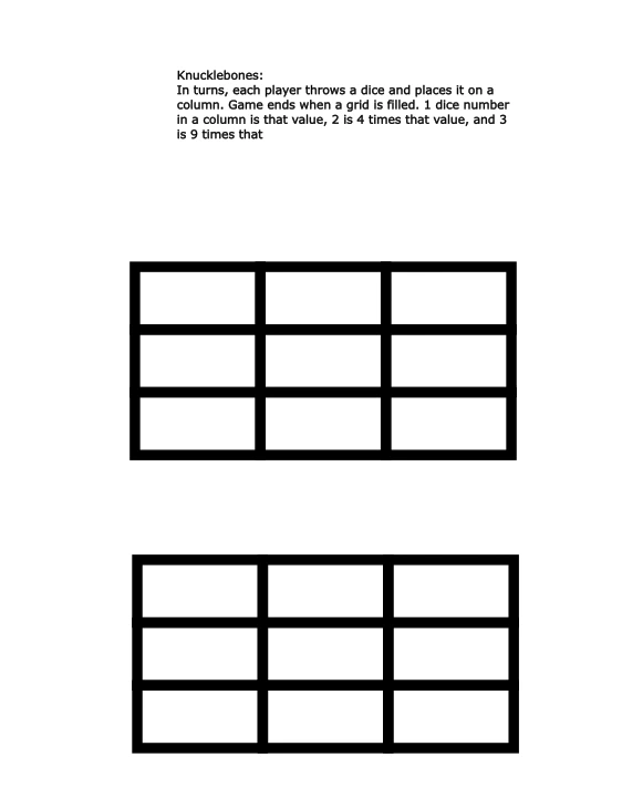 2 simple grids and short explanation of the game. black on white